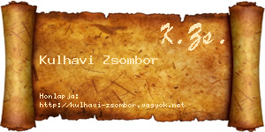 Kulhavi Zsombor névjegykártya
